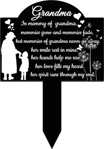 Marcadores de tumbas de abuela, decoraciones de tumbas para cementerio, impermeable, placa de cementerio, estaca de condolencia, estaca de jardín,