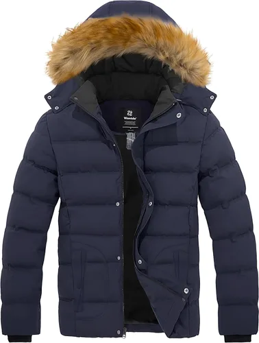 Wantdo - Chaqueta de invierno con capucha y forro interior para hombre