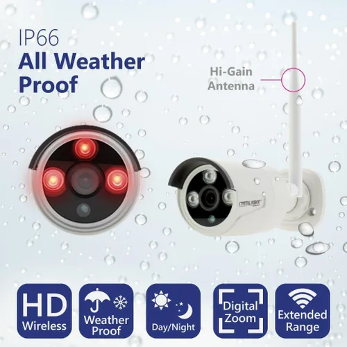 Miniatura 6 de Crystal Vision CVT9604E-3010W Sistema de vigilancia inalámbrico todo en uno HD NVR CCTV con 2TB HDD, monitor y enrutador integrados, cámara Auto Pair