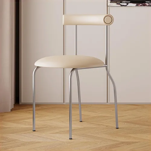 Miniatura 10 de LEIYTFE Silla de comedor minimalista moderna nórdica para recepción, cojín de cuero y respaldo, silla de lectura para sala de estudio y balcón Negro
