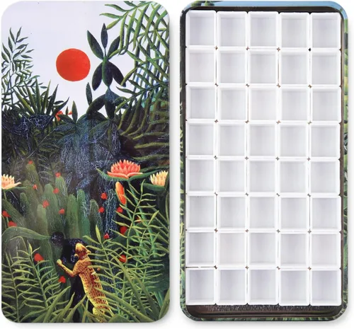 Miniatura 21 de Caja de lámina de viaje para paleta de acuarelas con 40 recipientes vacíos con tira de imán Margarita