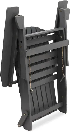 Miniatura 5 de Amazon Aware Silla Adirondack plegable para exteriores con certificación FSC, madera de acacia, gris oscuro