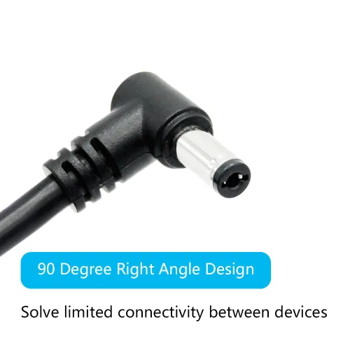 Miniatura 3 de Cable de extensión de alimentación de 9 pies - 0.217 in x 0.083 in, 18AWG, ángulo recto de 90 grados DC 5521 macho a hembra, cable de alimentación