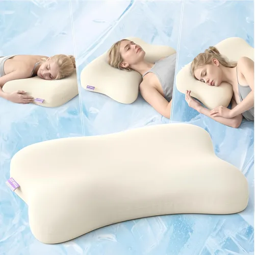 Miniatura 12 de ZZ-WELL Almohada refrescante para dormir de lado, almohada cervical patentada para dormir, almohada ergonómica curvada de espuma viscoelástica