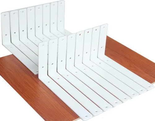 Miniatura 23 de Paquete de 12 soportes de estante en L de 8 pulgadas de largo x 6 pulgadas de alto x 1.5 pulgadas de ancho, 5 mm de grosor, soporte de estante en L