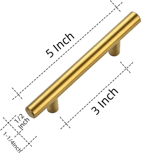 Miniatura 3 de Ravinte - Tiradores para gabinetes de 5 pulgadas de acero inoxidable en color bronce cepillado para cajones de cocina o armarios; paquete de 2