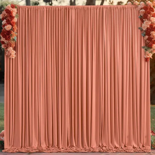 Miniatura 21 de Cortina de fondo beige de 10x10 para bodas y fiestas, cortina de fondo beige sin arrugas para fotos, cortinas de fondo para decoración de baby Gris