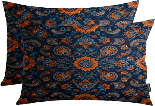Miniatura 73 de Shrahala Funda de almohada decorativa de castillo oscuro de Halloween, casa con murciélagos de bruja, esqueleto, funda de almohada cuadrada mezclada