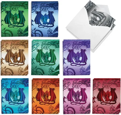 The Best Card Company - 20 tarjetas de notas en blanco con monograma de colores surtidos, caja personal estacionaria a granel de 4 x 5.12 pulgadas
