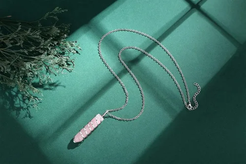 Miniatura 2 de XIANNVXI Collar hecho a mano con alambre envuelto en cristal colgante de cristal curativo natural, collares de piedras preciosas de cuarzo reiki
