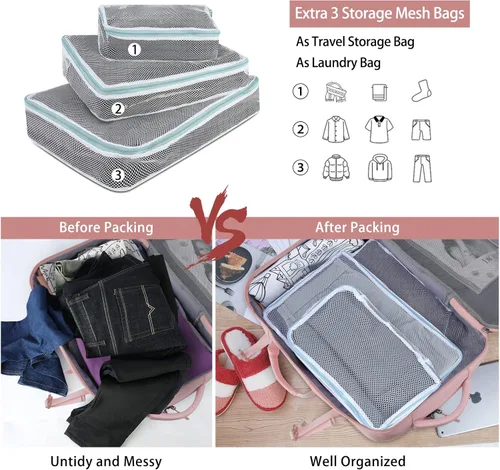 Miniatura 2 de Lubardy Mochila de viaje para laptop 40L, aprobada para vuelos, mochila de mano para hombres y mujeres, Grande, Viajes Rosa