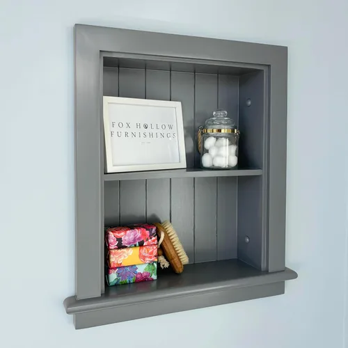 Miniatura 8 de Aiden - Botiquín de repuesto de pared empotrada de 14 x 18 pulgadas, inserto de gabinete de baño en la pared estante/estantes, fabricado en América