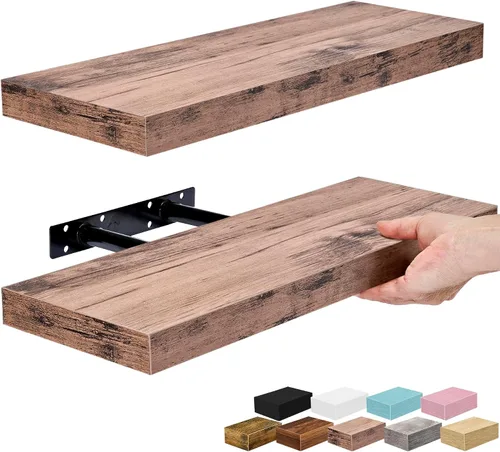 Miniatura 14 de Sorbus Estantes flotantes para pared, estante flotante de 16 pulgadas para cocina, dormitorio, sala de estar, baño, hogar y decoración de pared
