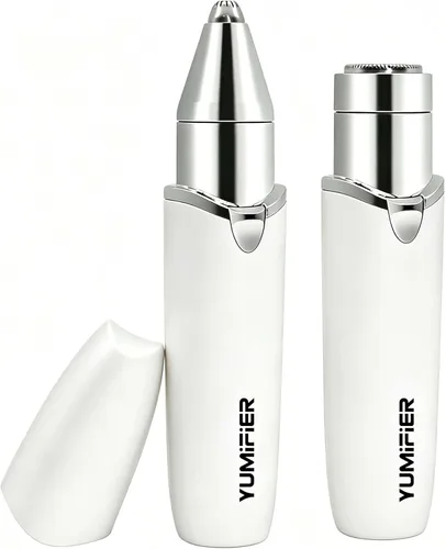 2-in-1 Women’s Facial Hair Trimmer, Lipstick Size Portable Electric Razor, for Eyebrows, Nose Hair, Upper Lip, Chin, Peach Fuzz