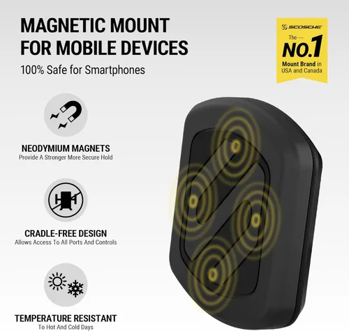 Miniatura 4 de Scosche Soporte de Teléfono para Portavasos de Automóvil, Soporte Magnético para Teléfono Celular con Cuello Ajustable y Rotación de 360°, Soporte