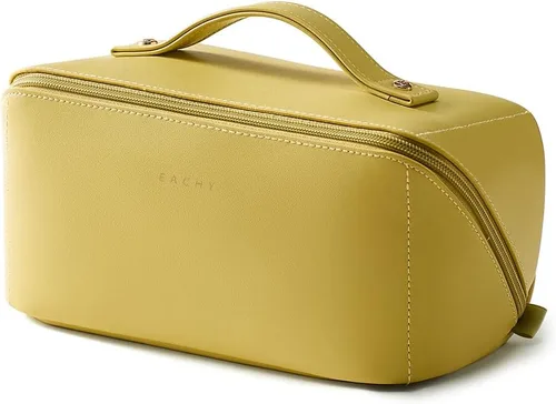 Miniatura 31 de EACHY Bolsa de Maquillaje de Viaje, Bolsas de Cosméticos de Gran Capacidad para Mujeres, Bolsa Portátil Impermeable que se Abre Plana, Bolsa de Aseo
