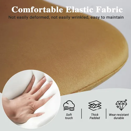 Miniatura 8 de CangLong Juego de 2 sillas de comedor de terciopelo con patas de metal, sillas decorativas para sala de estar y dormitorio, sillas auxiliares