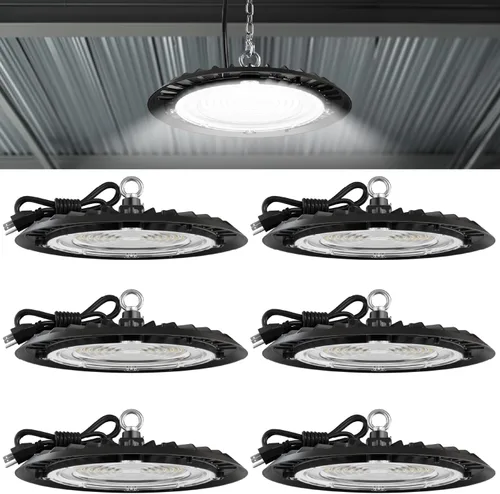 Miniatura 8 de Sunco UFO Luz LED de Alta Bahía, 150 W, 19500 lúmenes, 5000 K, luces comerciales ultra brillantes para almacén, fábrica, taller, garaje y granero
