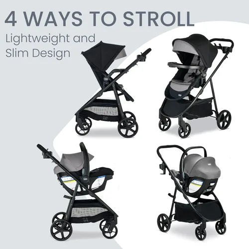 Miniatura 2 de Britax Willow Brook S+ Sistema de viaje para bebé, asiento de automóvil infantil y cochecito combinado con Base Alpine, tecnología ClickTight, Ónix