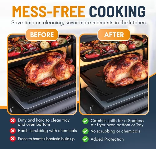 Miniatura 9 de Revestimientos para horno tostador para la parte inferior del horno (paquete de 4) revestimientos reutilizables antiadherentes resistentes al calor