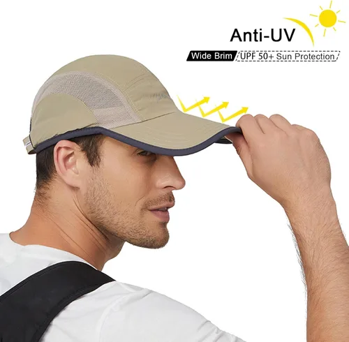 Miniatura 2 de Gorra de béisbol de secado rápido, malla ligera, protección UV para deportes al aire libre