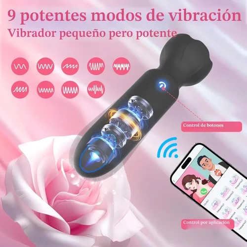 Miniatura 3 de Mini vibrador bala juguetes sexuales para adultos - Juguetes sexuales femeninos controlados por aplicación con 9 modos de vibración, lápiz labial