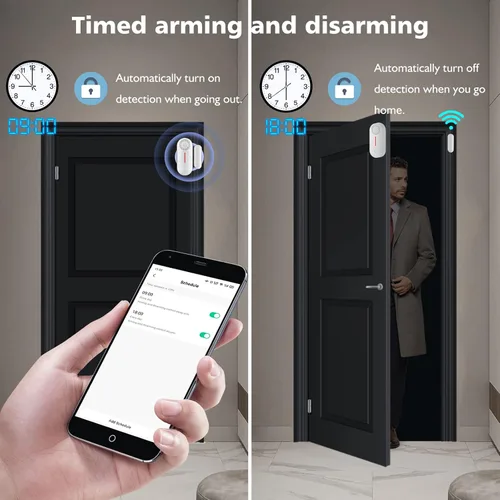 Miniatura 5 de Sensor de puerta inteligente WiFi, alarma inalámbrica con sensor de ventana de puerta, mini sensor de contacto para seguridad del hogar