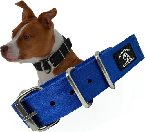 Miniatura 13 de SparkDog - Collar de perro resistente de 1.5 pulgadas, correa ajustable de grado de cinturón de seguridad con herrajes de acero inoxidable