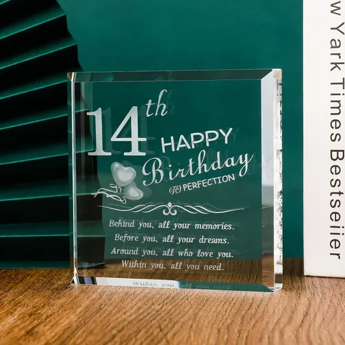 Miniatura 3 de Movdyka Ideas de regalo para niñas de 14 años, divertidos bloques de cristal grabados personalizados detrás de todos los recuerdos, regalos de feliz