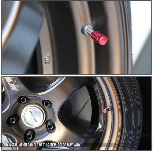 Miniatura 2 de Auto Dynasty Tapones de vástago de válvula de neumático, 4 piezas de rosca con revestimiento de aleación, cubiertas universales de vástago