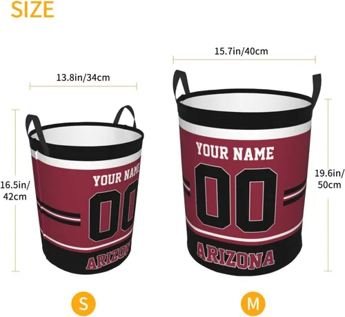 Miniatura 4 de Cesta de lavandería personalizada de Arizona, cesta de lavandería personalizada con nombre y número, cesta de almacenamiento plegable