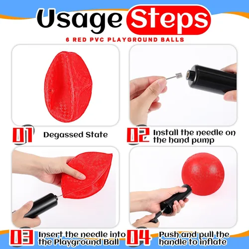 Miniatura 5 de Hiboom Juego de 16 piezas de kickball deportivo que incluye bola de parque infantil de 10 pulgadas, 5 bases de goma, bomba de bola, 10 conos