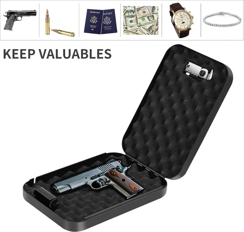 Miniatura 4 de Funda segura para armas para mesita de noche, mesita de noche, automóvil, debajo de la cama, apta para pistola apilable, pequeña caja fuerte oculta