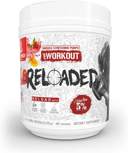 5% Nutrition Rich Piana Reloaded High Stim Pre-Workout | Ultra energía, enfoque, bombas, potencia y resistencia | Citrulline, GlycerSize,