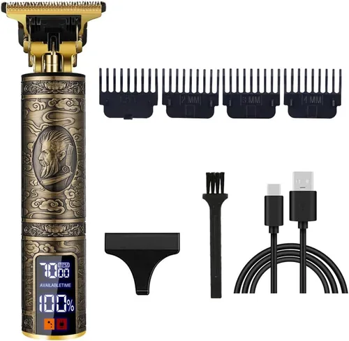 Cortadora de pelo profesional para hombres y mujeres, inalámbrica, recargable, recortadora de pelo, kit de aseo de corte de cuerpo de metal,