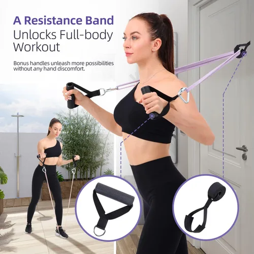 Miniatura 4 de Sportneer Bandas de resistencia para entrenar: bandas de dominadas de 5 a 130 libras, 5 niveles, bandas de ejercicio con asas y anclaje de puerta