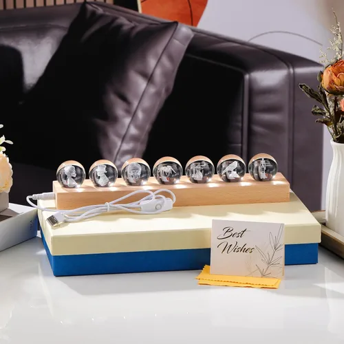 Miniatura 6 de Qianwei Bola de cristal 3D, decoración gótica de Halloween con base de lámpara LED, el mejor regalo de cumpleaños para hombres, profesores, niños