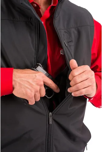 Miniatura 4 de Cinch Chaleco Softshell para hombre con bolsillos ocultos de transporte, Negro