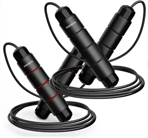 Cuerda para saltar, cuerda de saltar ajustable, cuerda de saltar sin enredos con rodamientos de bolas rápidos, adecuada para hombres, mujeres y