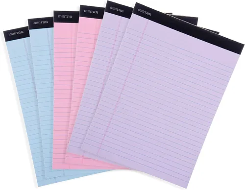 Miniatura 22 de Mintra Office - Blocs de notas tamaño legal, ((Versión básica 6pk - (Versión en colores pastel #2), 8.5 x 11 pulgadas, renglones anchos)) Pastel v2