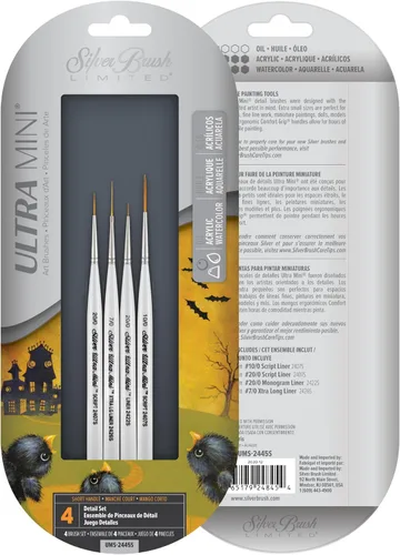 Miniatura 10 de Silver Brush Limited UMS-2412S Ultra Mini Explorer - Juego variado de pinceles para acuarela, gouache, tintas, tintas, acrílicos y pinturas de Set