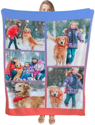 Miniatura 8 de Manta personalizada con foto y texto, manta de franela personalizada con carga cualquier foto, regalos personalizados para papá, mamá, familia, 1