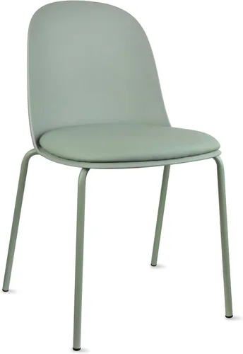 Miniatura 34 de 2xhome Silla de comedor moderna apilable sin brazos Asiento de plástico con patas de metal Uso en interiores o exteriores Patio de cocina