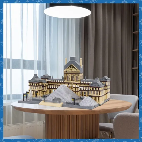 Miniatura 8 de Juego de bloques de construcción micro de Louvre de arquitectura, 3377 piezas de fama mundial modelo arquitectónico, juguetes educativos ladrillos