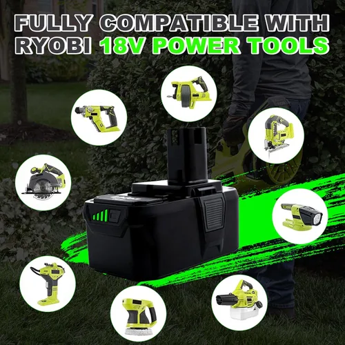 Miniatura 6 de Repuesto de alta capacidad de 8000 mAh para batería Ryobi de 18 V P108 P104 P105 P102 P103 P122 P109 Li-ION compatible con Ryobi 18V ONE+ System