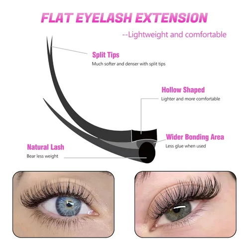 Miniatura 2 de TDANCE - Extensiones de pestañas clásicas, pestañas planas, extensiones de pestañas 0.15mm, rizo D, extensiones de pestañas elípticas, 8-15mm