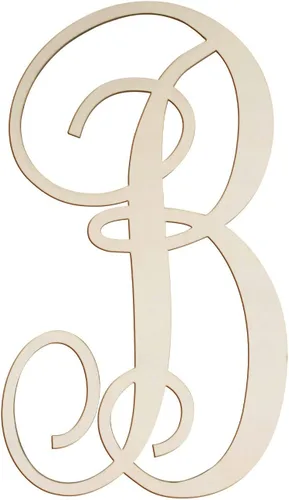 Miniatura 9 de Letras de madera cursivas para decoración de pared, letras grandes de madera de 14 pulgadas, monograma sin terminar, letras de madera, manualidades