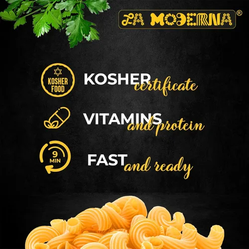 Miniatura 6 de LA MODERNA, Cavatappi Tornillos Pasta, 16 onzas (paquete de 1) Sémola de trigo duro enriquecida Kosher, sin OMG, hierro y fortificada