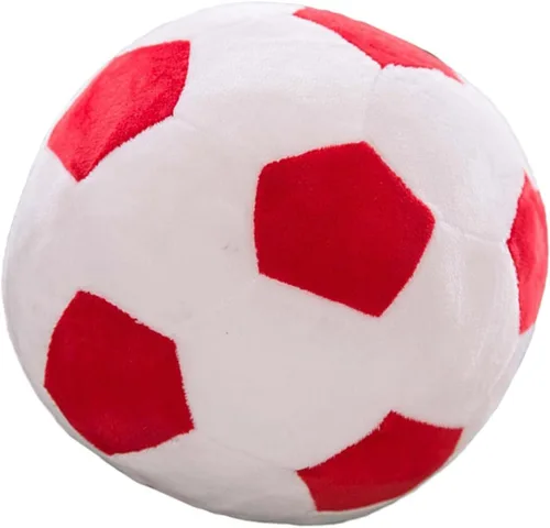 Juguete de fútbol multifuncional de peluche para regalos de fiesta de sofá de hotel, rojo y blanco