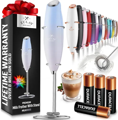 Miniatura 9 de Zulay Milk Boss Espumador de leche potente manual, hace espuma para latte, batidor para mezclar bebidas, café, miniespumador para capuchino, frappé